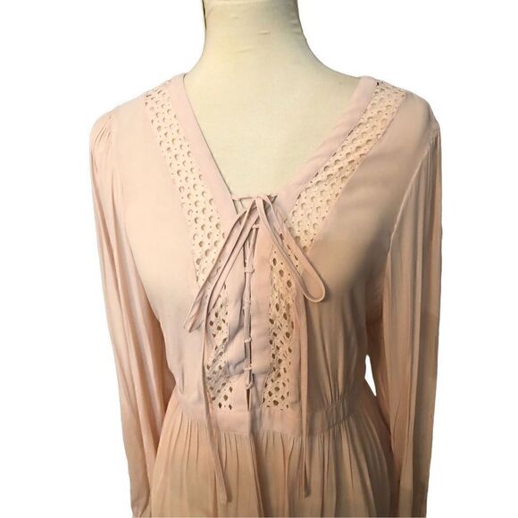 Forever 21 light Pink Crinkle Chiffon Babydoll Blouse - Picture 5 of 11